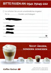 Kaffee Partner Mailing 2015
