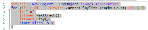 powershell script for refreshing itunes playlists