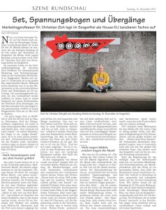 Artikel im Straubinger Tagblatt über den Auftritt von Professor Dr. Christian Zich im Café Sorgenfrei